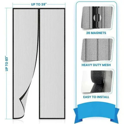 Magnetic Mosquito Door Curtain – Foldable Mesh Screen with 80+ Magnets | Made in India