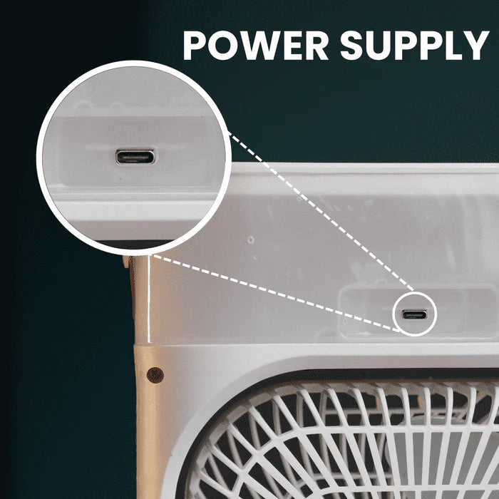 4-in-1 Premium Portable Mini Air Cooler || A Personal Desk Fan with Mist Cooling & LED Light