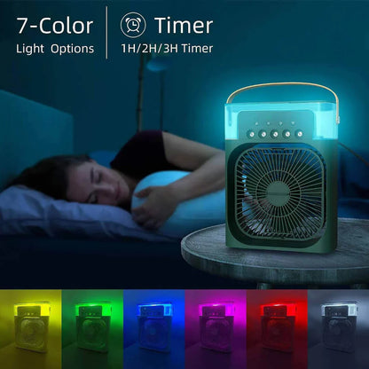 4-in-1 Premium Portable Mini Air Cooler || A Personal Desk Fan with Mist Cooling & LED Light
