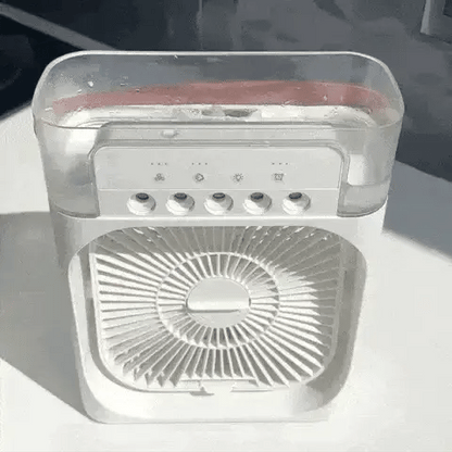 4-in-1 Premium Portable Mini Air Cooler || A Personal Desk Fan with Mist Cooling & LED Light